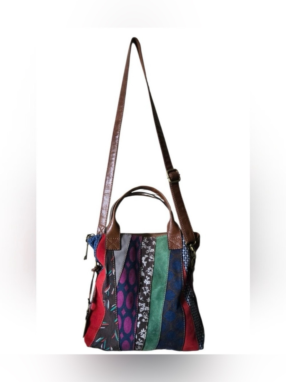 Fossil multi-color patchwork crossbody bag “Long Live Vintage” boho collection